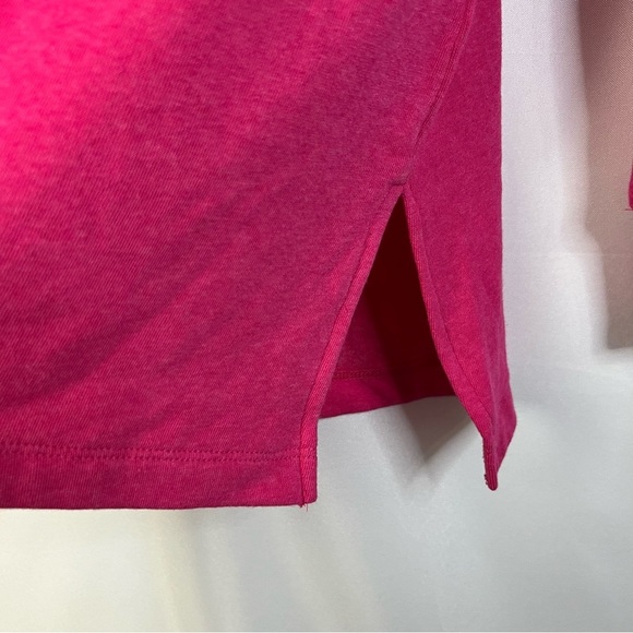 J. Crew Hot Pink Wide Button Collar Cloudspun Fleece Pullover Sweatshirt S - Picture 5 of 6